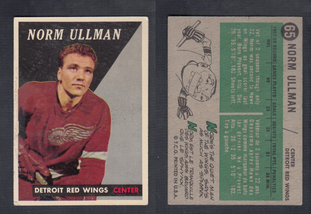 1958-59 TOPPS HOCKEY CARD #65 N. ULLMAN photo 1958-59 TOPPS HOCKEY CARD #65 N. ULLMAN photo