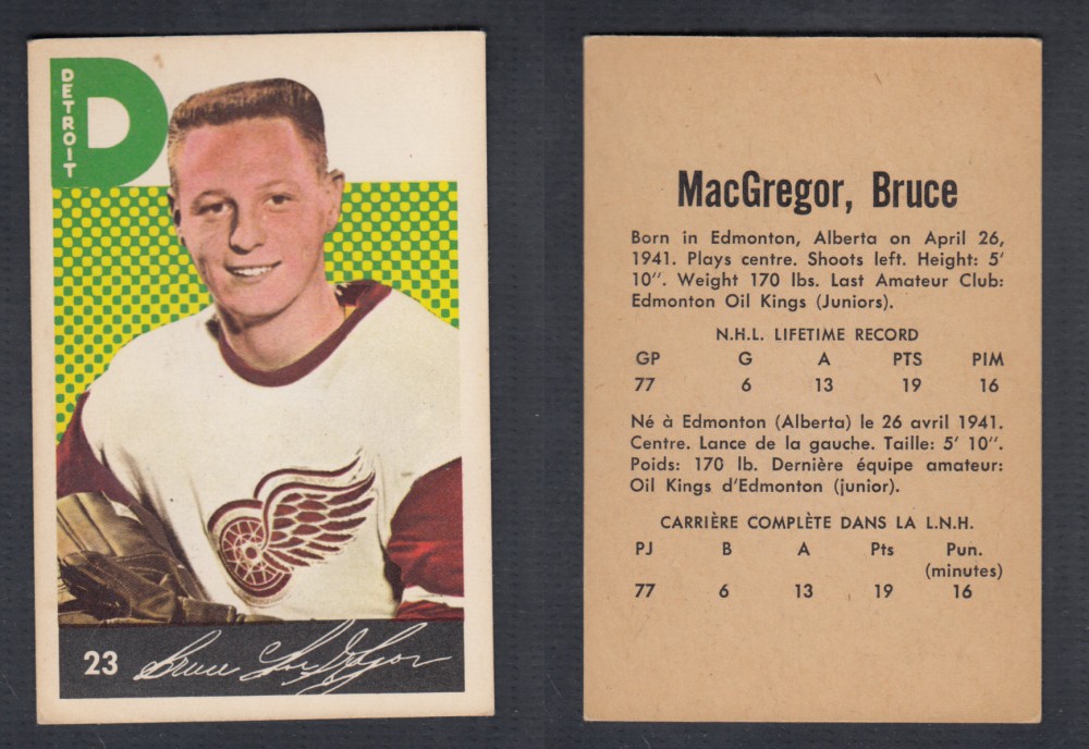 1962-63 PARKHURST HOCKEY CARD #23 B. MACGREGOR photo 1962-63 PARKHURST HOCKEY CARD #23 B. MACGREGOR photo