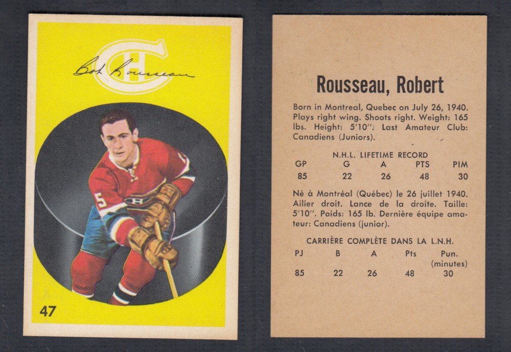 1962-63 PARKHURST HOCKEY CARD #47 R. ROUSSEAU photo 1962-63 PARKHURST HOCKEY CARD #47 R. ROUSSEAU photo