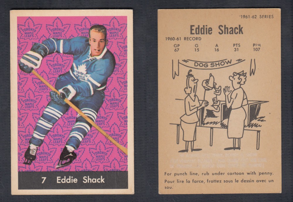 1961-62 PARKHURST HOCKEY CARD #7 E. SHACK photo 1961-62 PARKHURST HOCKEY CARD #7 E. SHACK photo