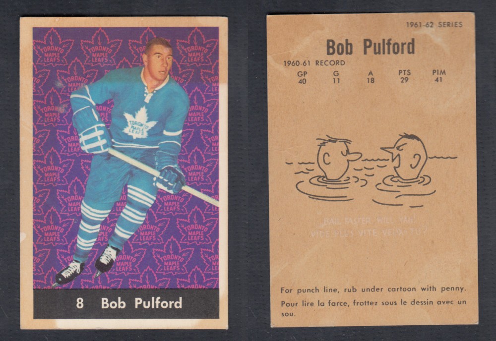 1961-62 PARKHURST HOCKEY CARD #8 B. PULFORD photo 1961-62 PARKHURST HOCKEY CARD #8 B. PULFORD photo