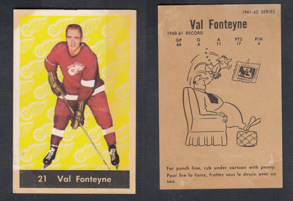 1961-62 PARKHURST HOCKEY CARD #21 V. FONTEYNE photo 1961-62 PARKHURST HOCKEY CARD #21 V. FONTEYNE photo