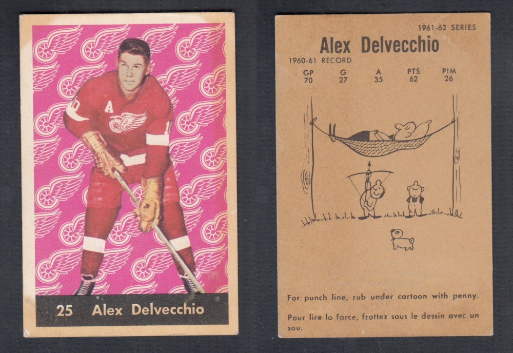 1961-62 PARKHURST HOCKEY CARD #25 A. DELVECCHIO photo 1961-62 PARKHURST HOCKEY CARD #25 A. DELVECCHIO photo