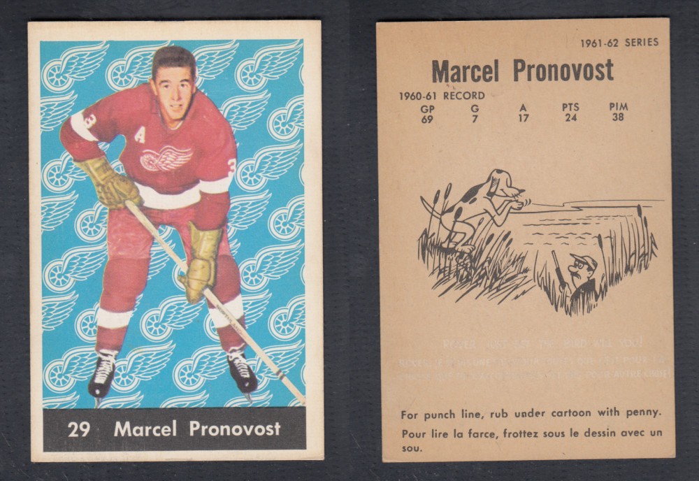 1961-62 PARKHURST HOCKEY CARD #29 M. PRONOVOST photo 1961-62 PARKHURST HOCKEY CARD #29 M. PRONOVOST photo