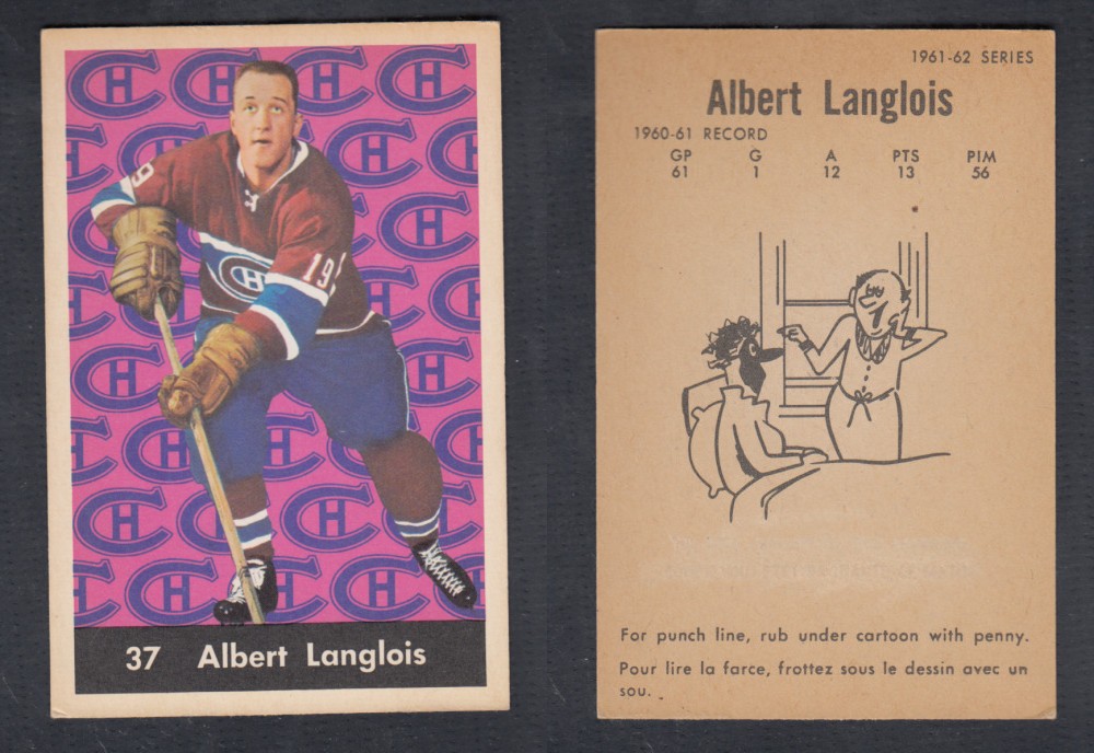1961-62 PARKHURST HOCKEY CARD #37 A. LANGLOIS photo 1961-62 PARKHURST HOCKEY CARD #37 A. LANGLOIS photo