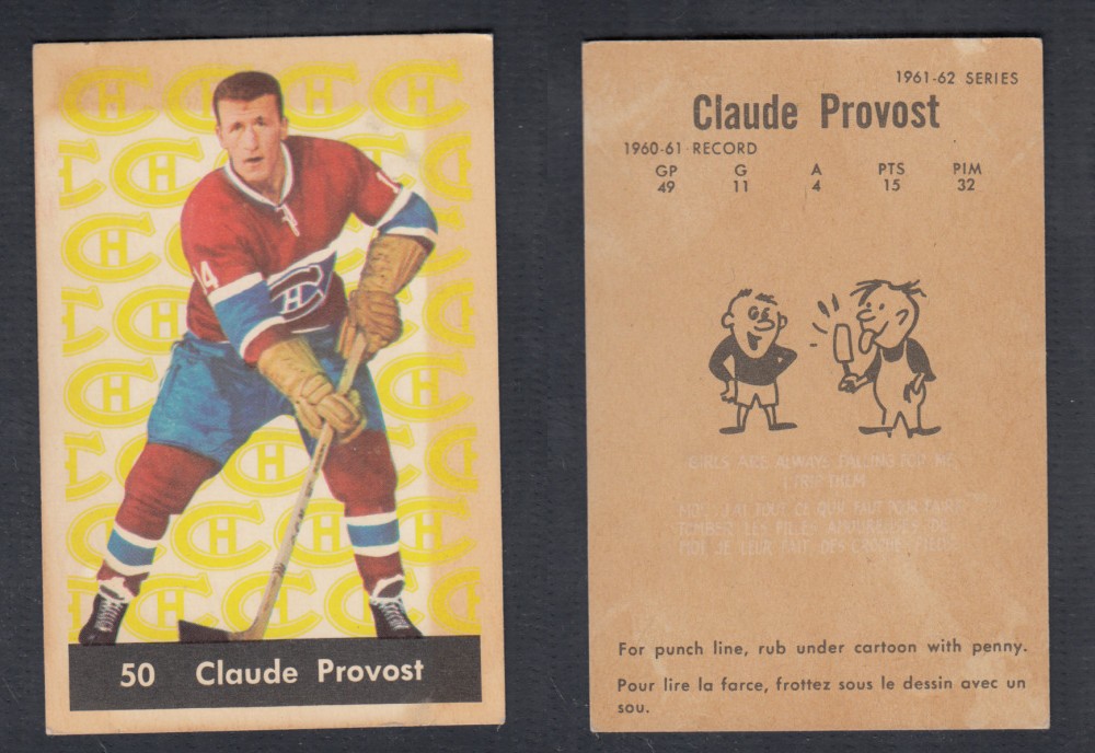 1961-62 PARKHURST HOCKEY CARD #50 C. PROVOST photo 1961-62 PARKHURST HOCKEY CARD #50 C. PROVOST photo