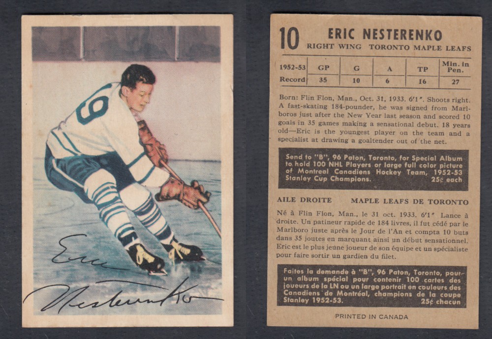 1953-54 PARKHURST HOCKEY CARD #10 E. NESTERENKO photo