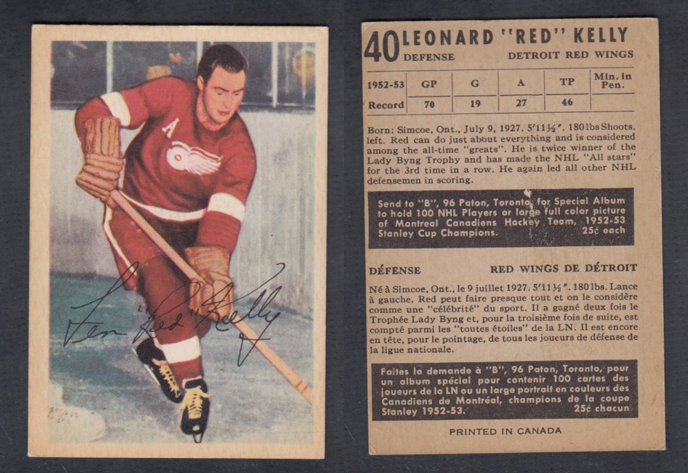 1953-54 PARKHURST HOCKEY CARD #40 L. KELLY photo 1953-54 PARKHURST HOCKEY CARD #40 L. KELLY photo