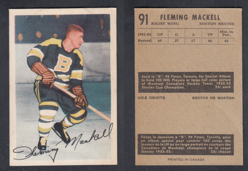 1953-54 PARKHURST HOCKEY CARD #91 F. MACKELL photo 1953-54 PARKHURST HOCKEY CARD #91 F. MACKELL photo