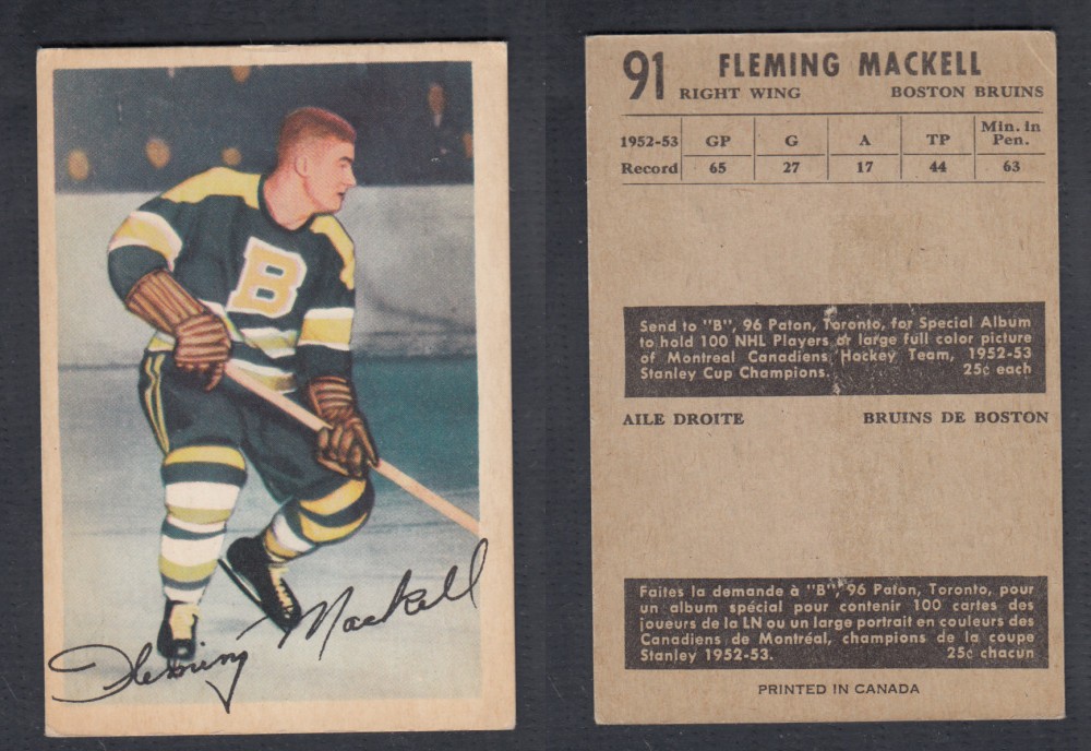 1953-54 PARKHURST HOCKEY CARD #91 F. MACKELL photo 1953-54 PARKHURST HOCKEY CARD #91 F. MACKELL photo