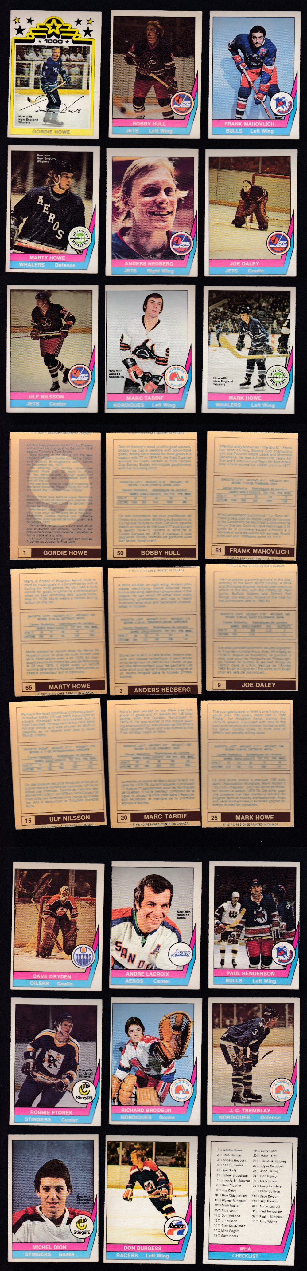 1977-78 WHA O-PEE-CHEE HOCKEY CARD FULL SET 66/66 & WRAPPER photo