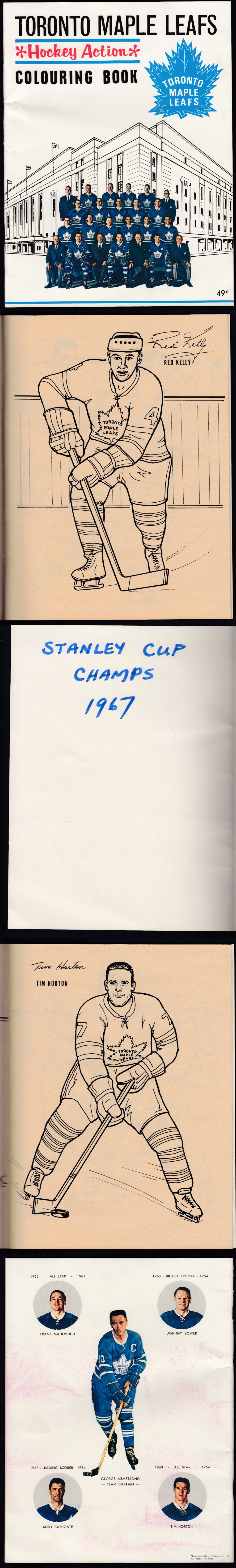 1964 TORONTO MAPLE LEAFS COLOURING BOOK photo