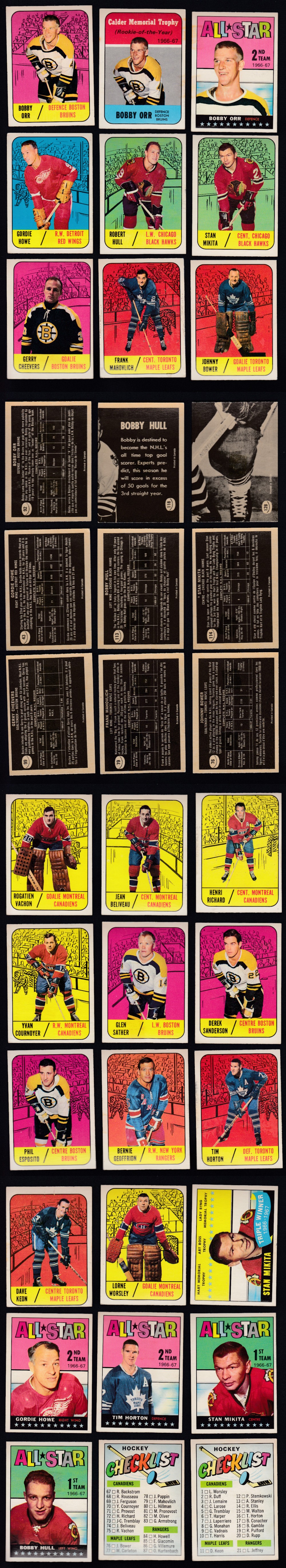 1967-68 TOPPS HOCKEY CARD FULL SET 132/132 photo