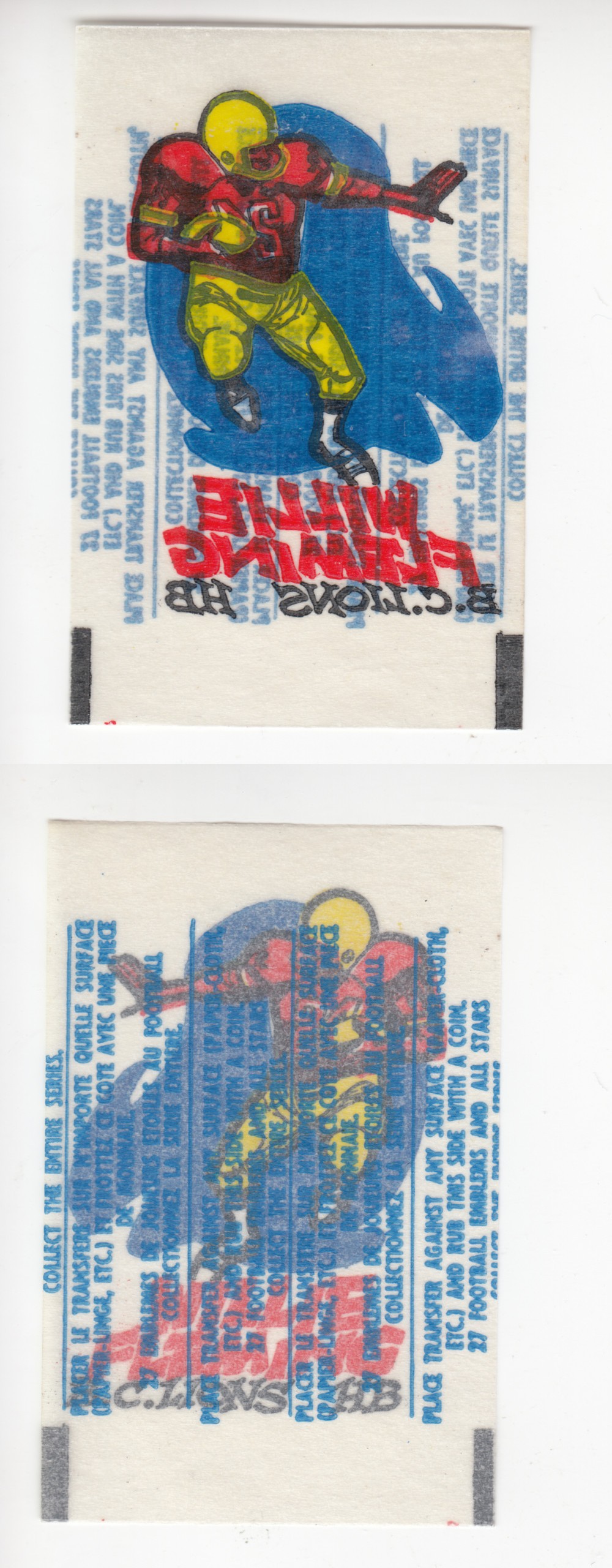 1961 CFL TOPPS FOOTBALL TRANSFER W. FLEMING photo 1961 CFL TOPPS FOOTBALL TRANSFER W. FLEMING photo