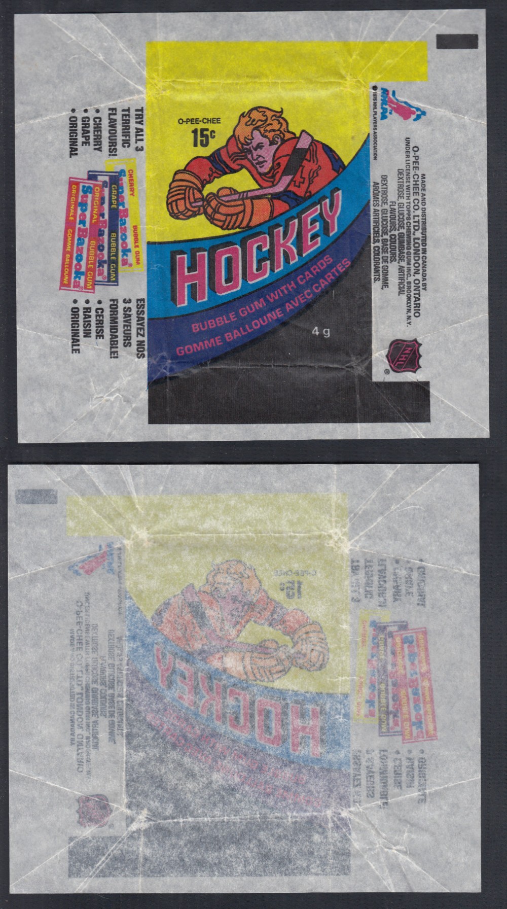 1978-79 O-PEE-CHEE HOCKEY CARD WRAPPER photo 1978-79 O-PEE-CHEE HOCKEY CARD WRAPPER photo