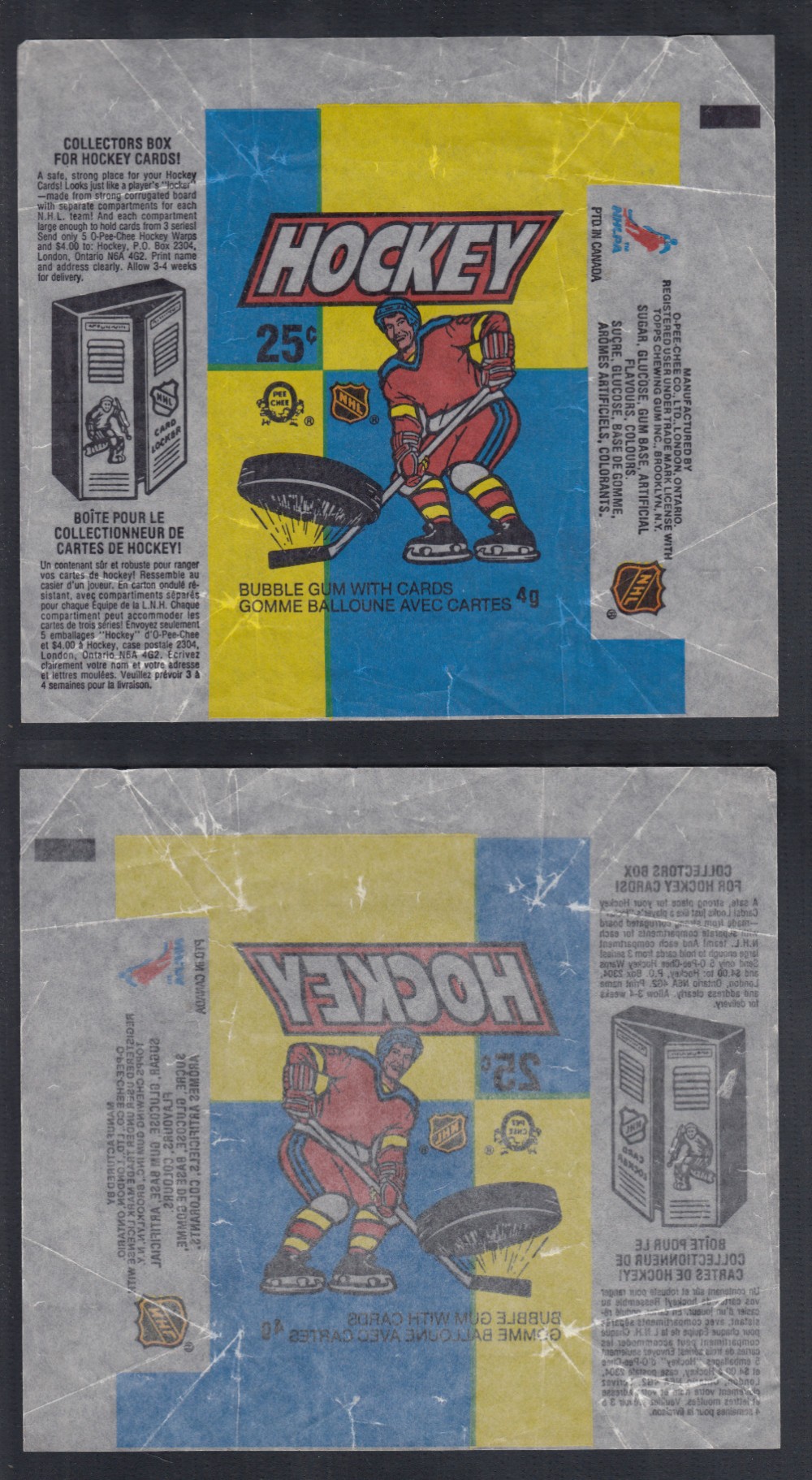 1983-84 O-PEE-CHEE HOCKEY CARD WRAPPER  photo