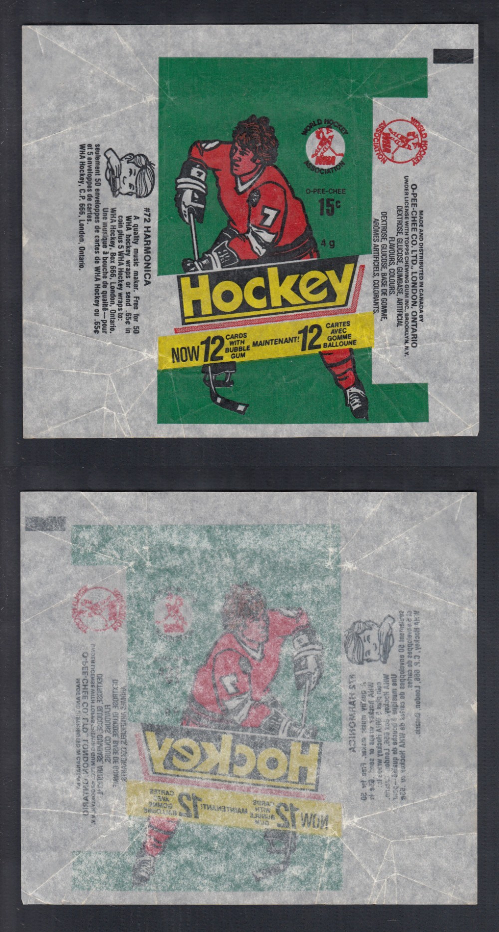 1977-78 O-PEE-CHEE HOCKEY CARD WRAPPER  photo