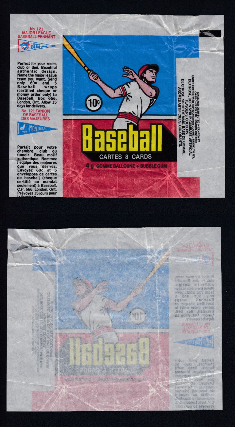 1977 O-PEE-CHEE BASEBALL CARD WRAPPER photo