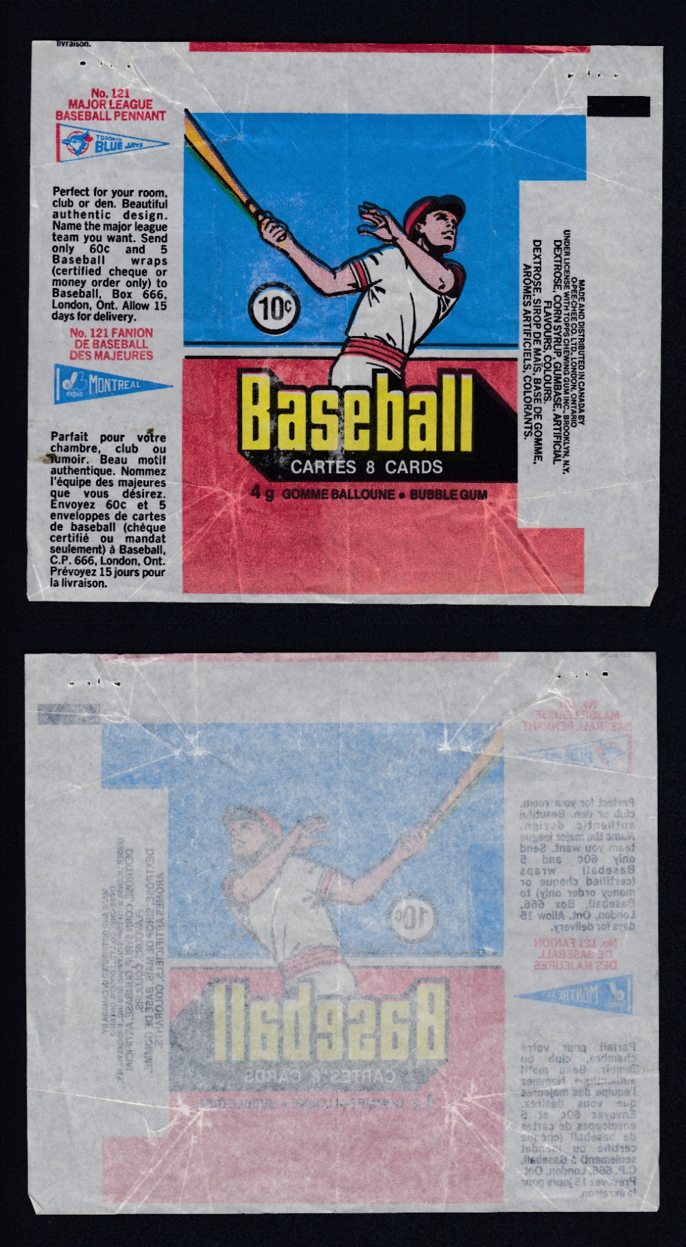 1977 O-PEE-CHEE BASEBALL CARD WRAPPER photo