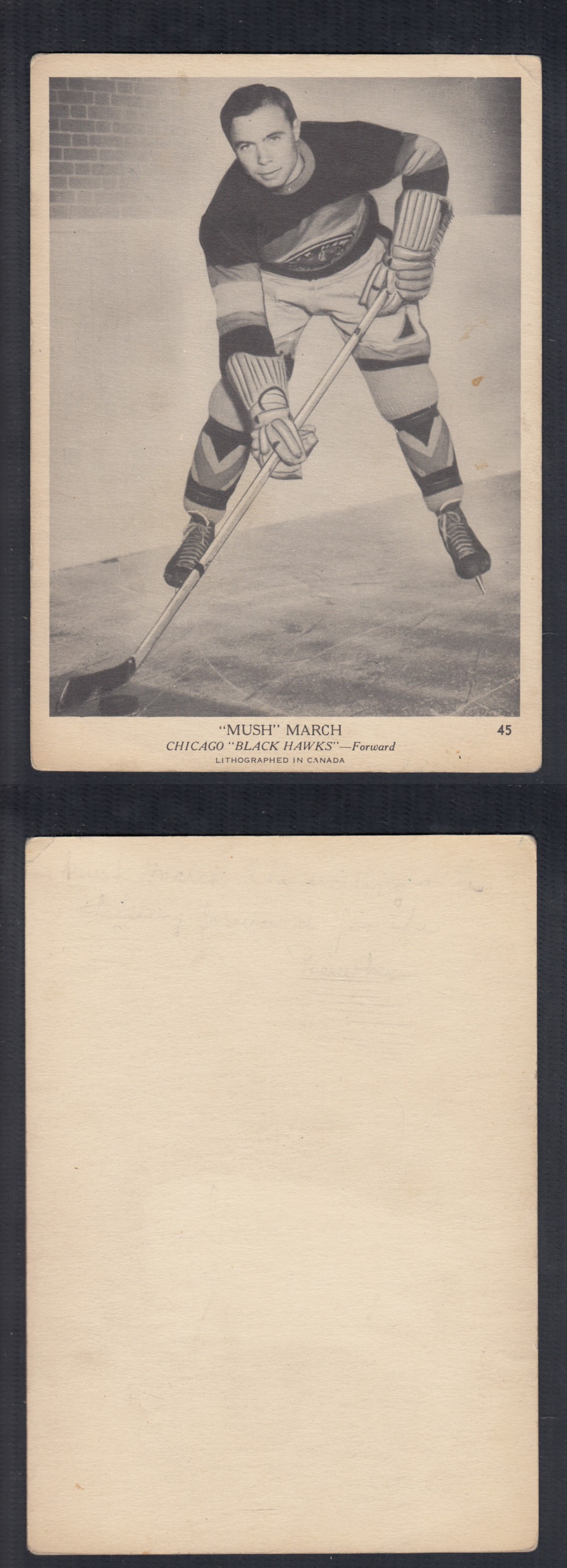 1939-40 O-PEE-CHEE HOCKEY CARD #45 M. MARCH photo 1939-40 O-PEE-CHEE HOCKEY CARD #45 M. MARCH photo