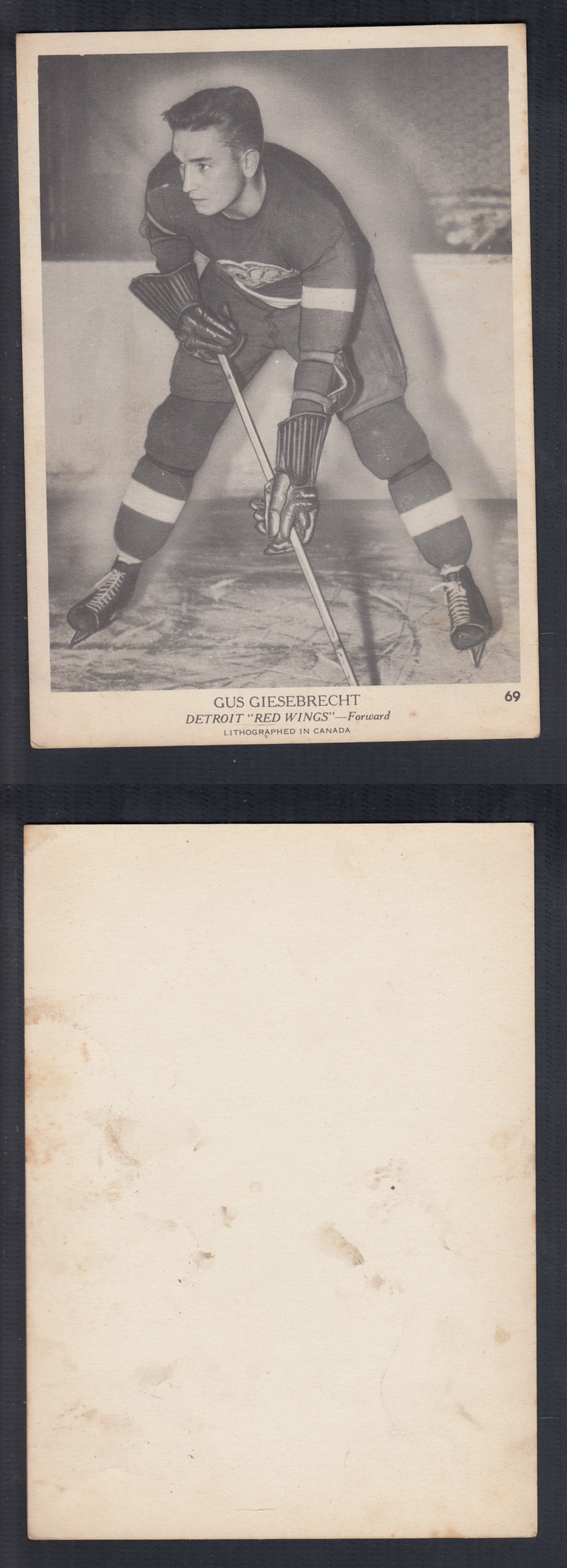 1939-40 O-PEE-CHEE HOCKEY CARD #69 G. GIESEBRECHT photo 1939-40 O-PEE-CHEE HOCKEY CARD #69 G. GIESEBRECHT photo