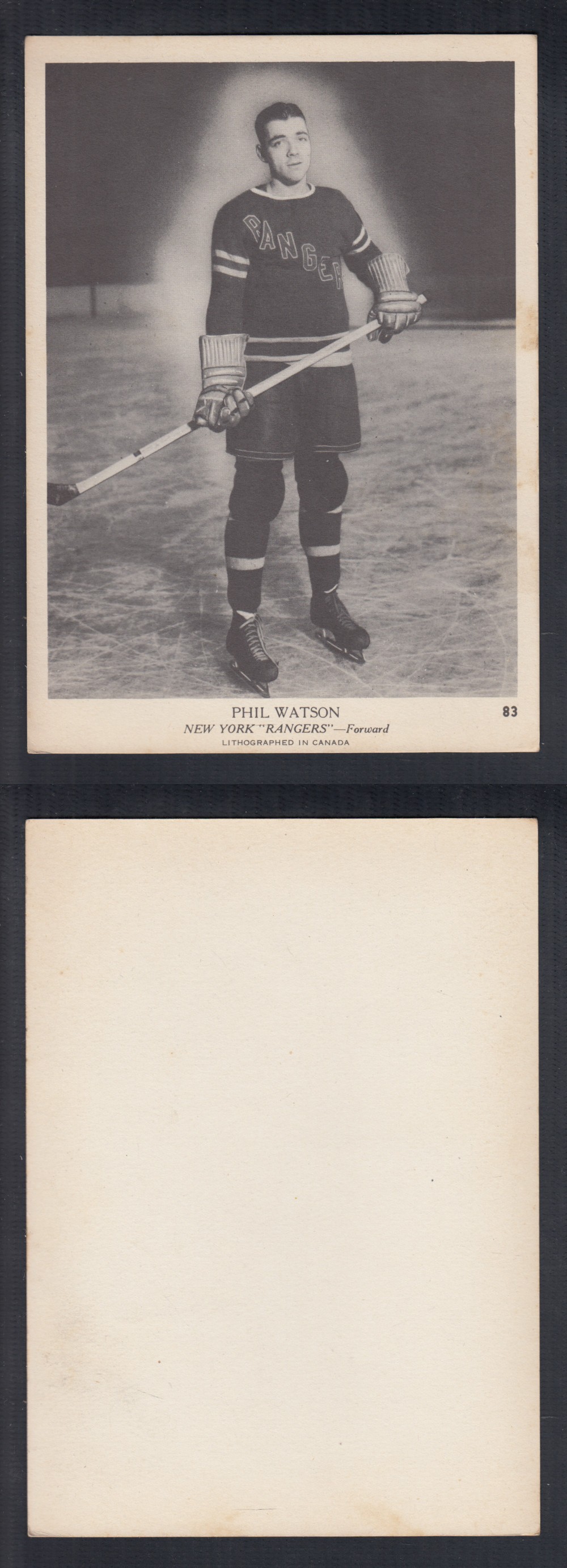 1939-40 O-PEE-CHEE HOCKEY CARD #83 P. WATSON photo 1939-40 O-PEE-CHEE HOCKEY CARD #83 P. WATSON photo