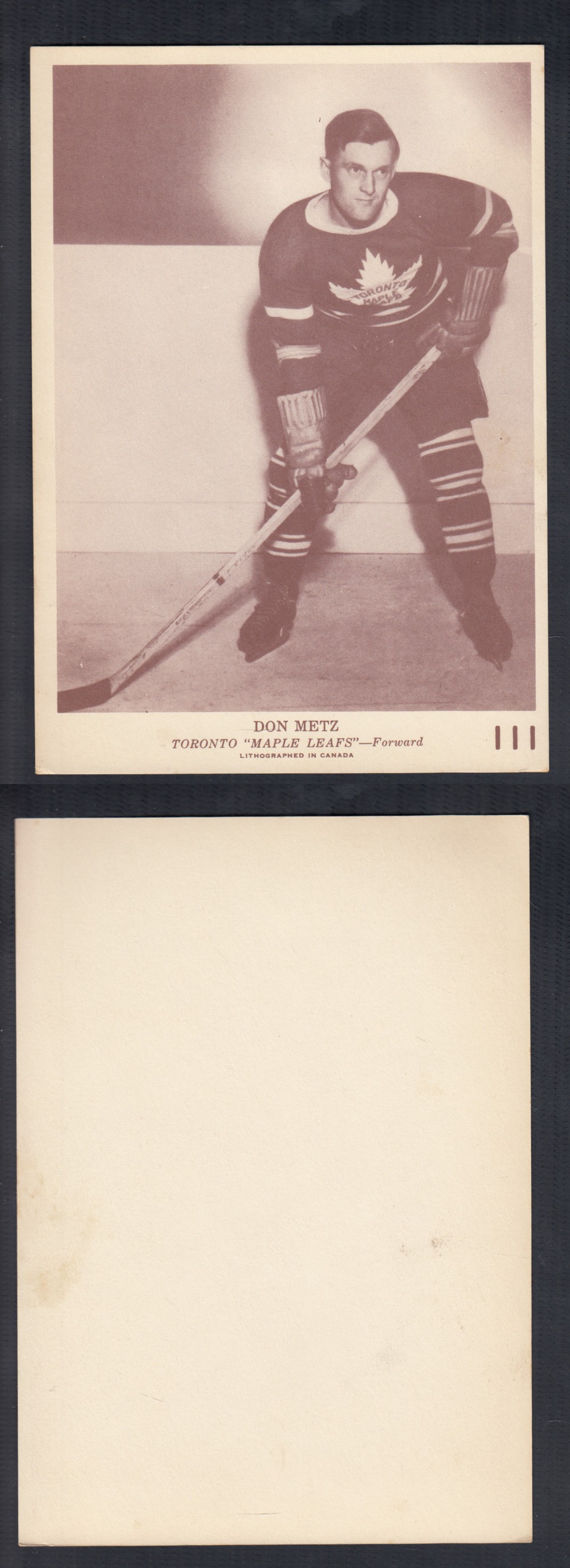 1940-41 O-PEE-CHEE HOCKEY CARD #111 D. METZ photo 1940-41 O-PEE-CHEE HOCKEY CARD #111 D. METZ photo