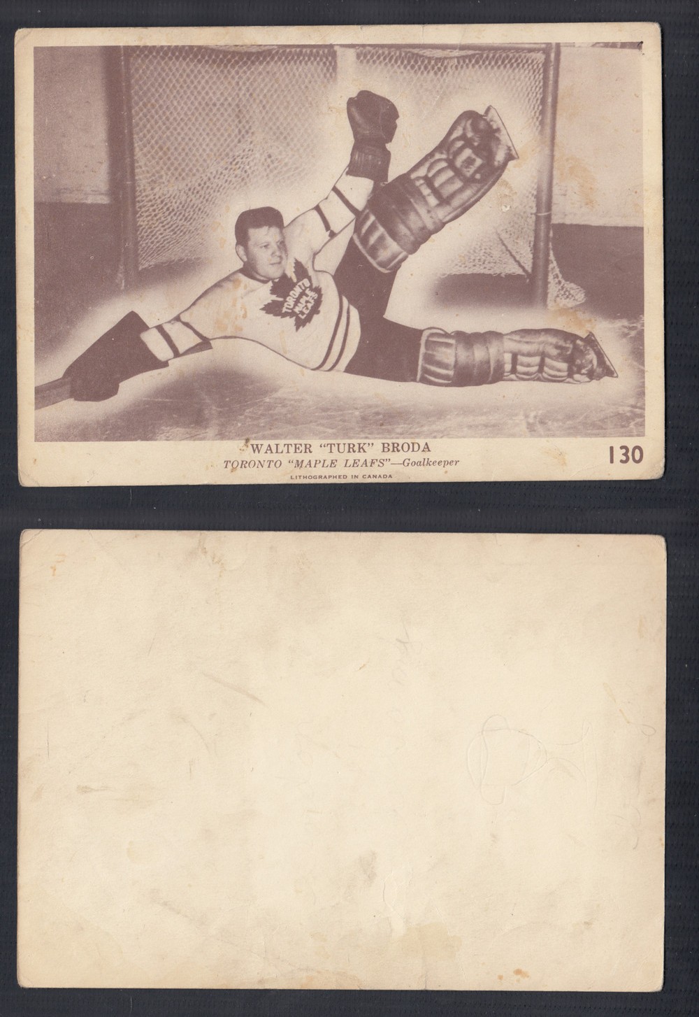 1940-41 O-PEE-CHEE HOCKEY CARD #130 W. BRODA photo 1940-41 O-PEE-CHEE HOCKEY CARD #130 W. BRODA photo