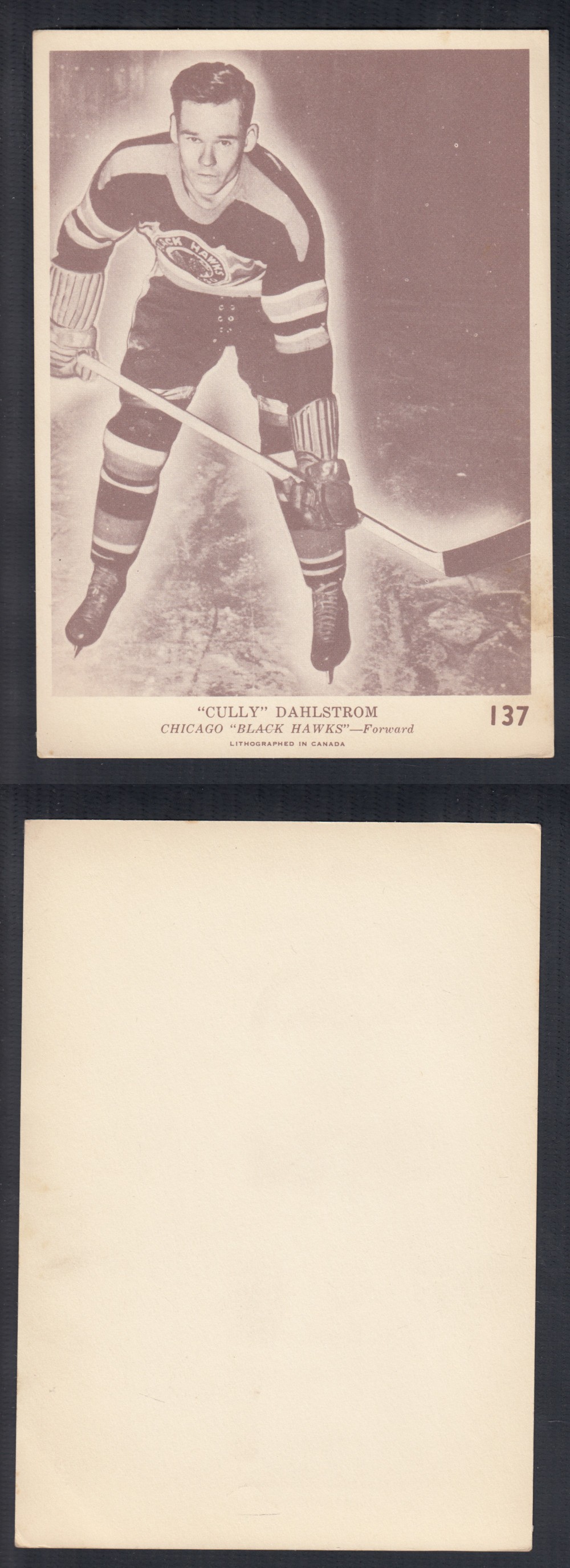 1940-41 O-PEE-CHEE HOCKEY CARD #137 C. DAHLSTROM photo 1940-41 O-PEE-CHEE HOCKEY CARD #137 C. DAHLSTROM photo