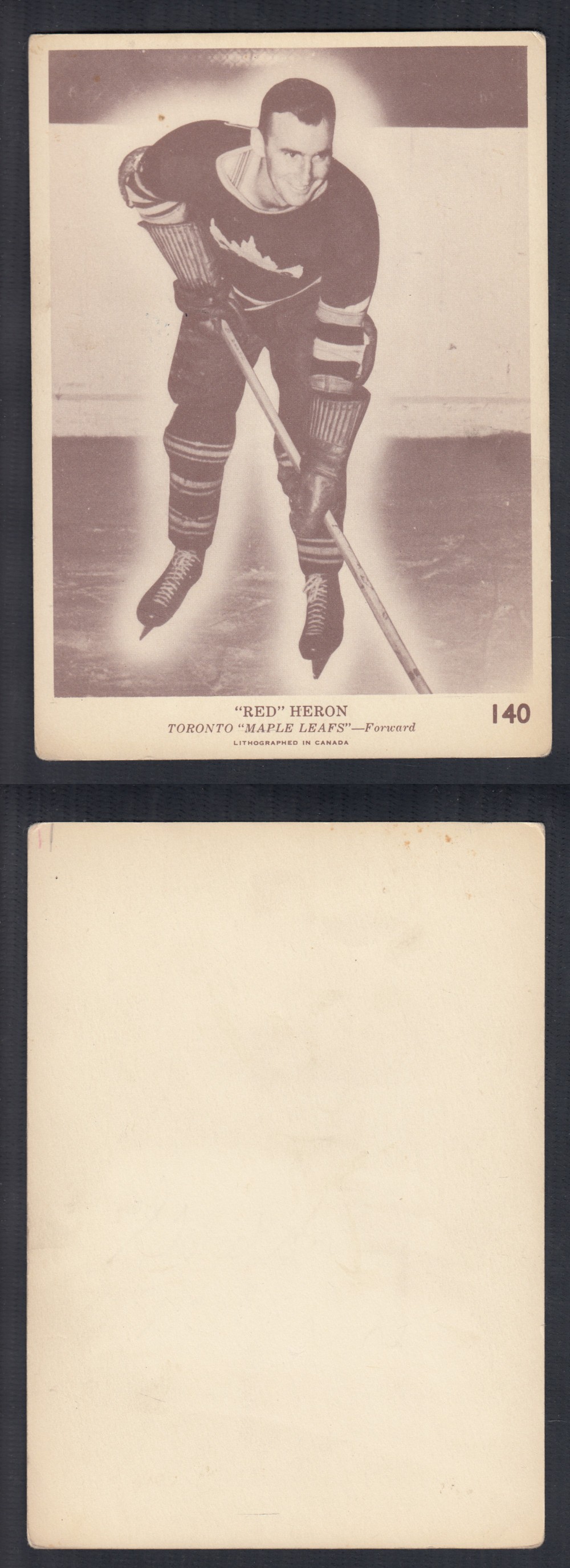 1940-41 O-PEE-CHEE HOCKEY CARD #140 R. HERON photo 1940-41 O-PEE-CHEE HOCKEY CARD #140 R. HERON photo