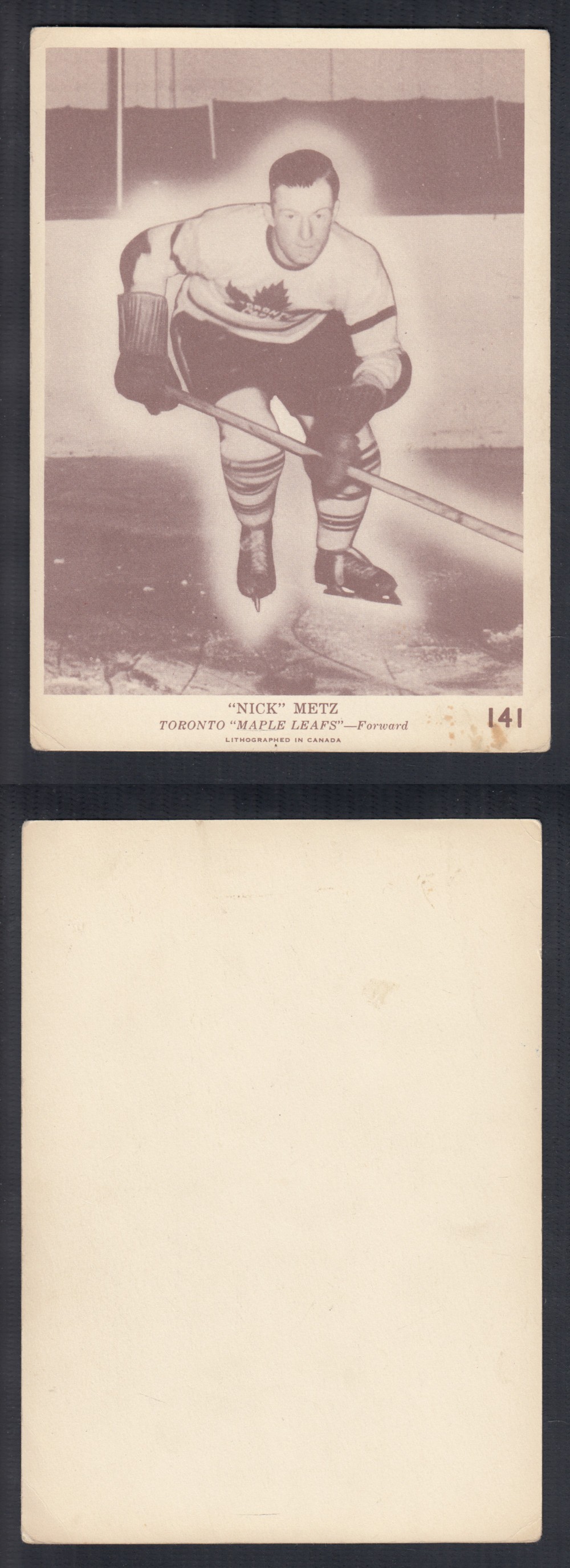 1940-41 O-PEE-CHEE HOCKEY CARD #141 N. METZ photo 1940-41 O-PEE-CHEE HOCKEY CARD #141 N. METZ photo