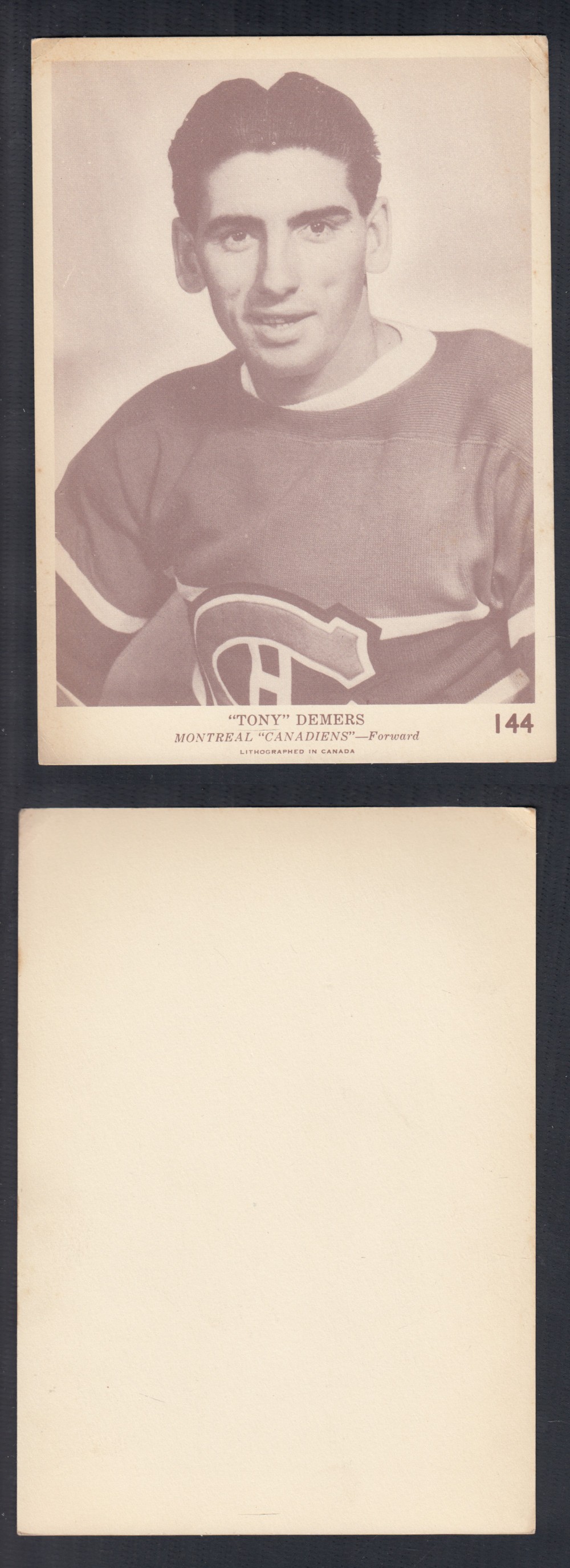 1940-41 O-PEE-CHEE HOCKEY CARD #144 T. DEMERS photo 1940-41 O-PEE-CHEE HOCKEY CARD #144 T. DEMERS photo