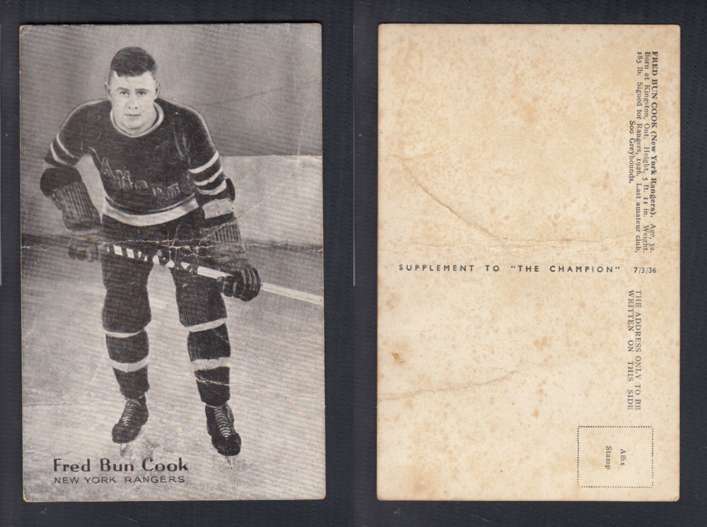 1935-36 AMALGAMATED PRESS HOCKEY CARD F. COOK photo 1935-36 AMALGAMATED PRESS HOCKEY CARD F. COOK photo