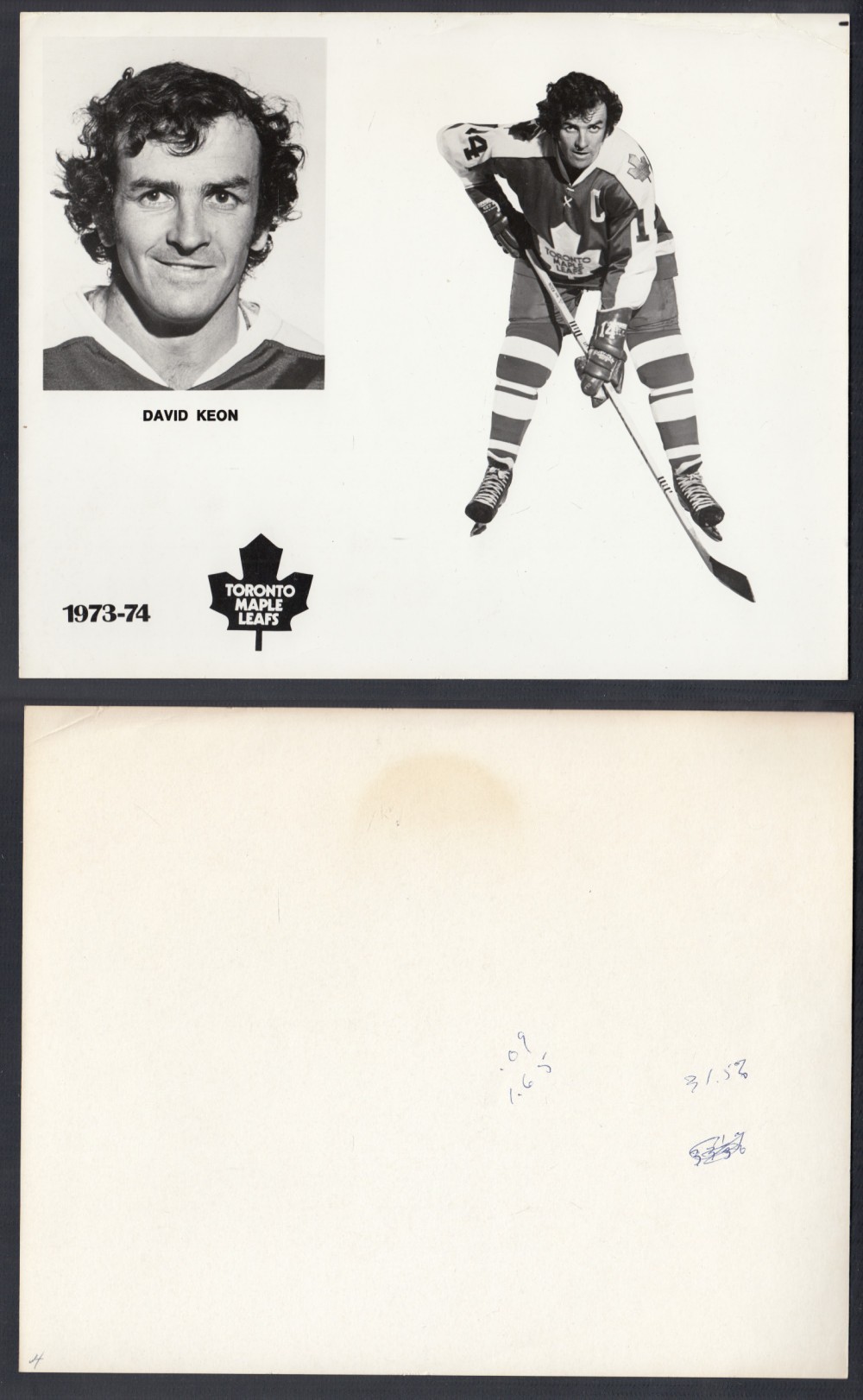 1973-74 TORONTO MAPLE LEAFS MEDIA PHOTO D. KEON photo