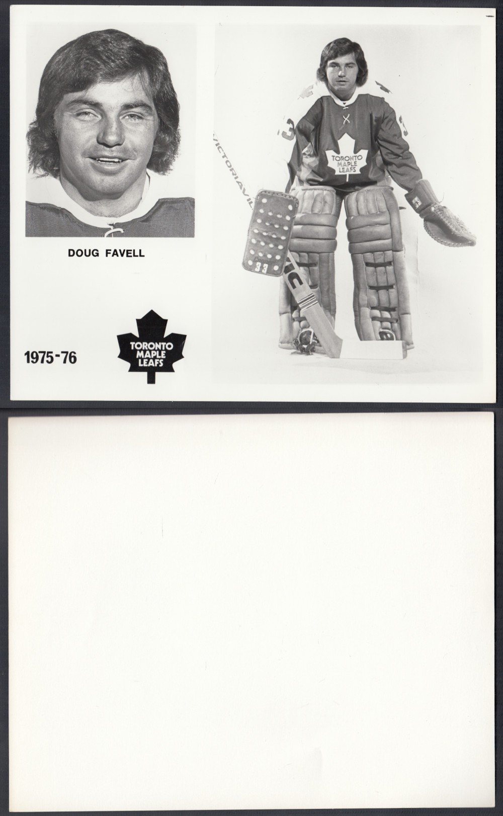 1975-76 TORONTO MAPLE LEAFS MEDIA PHOTO D. FAVELL photo