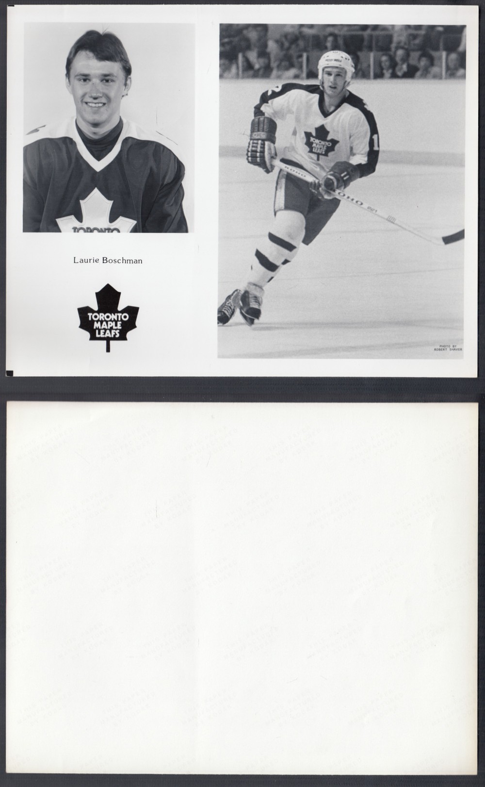 EARLY 1980'S TORONTO MAPLE LEAFS MEDIA PHOTO L. BOSCHMAN photo