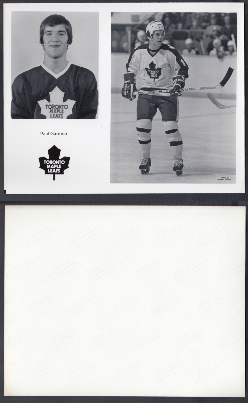 EARLY 1980'S TORONTO MAPLE LEAFS MEDIA PHOTO P. GARDNER photo