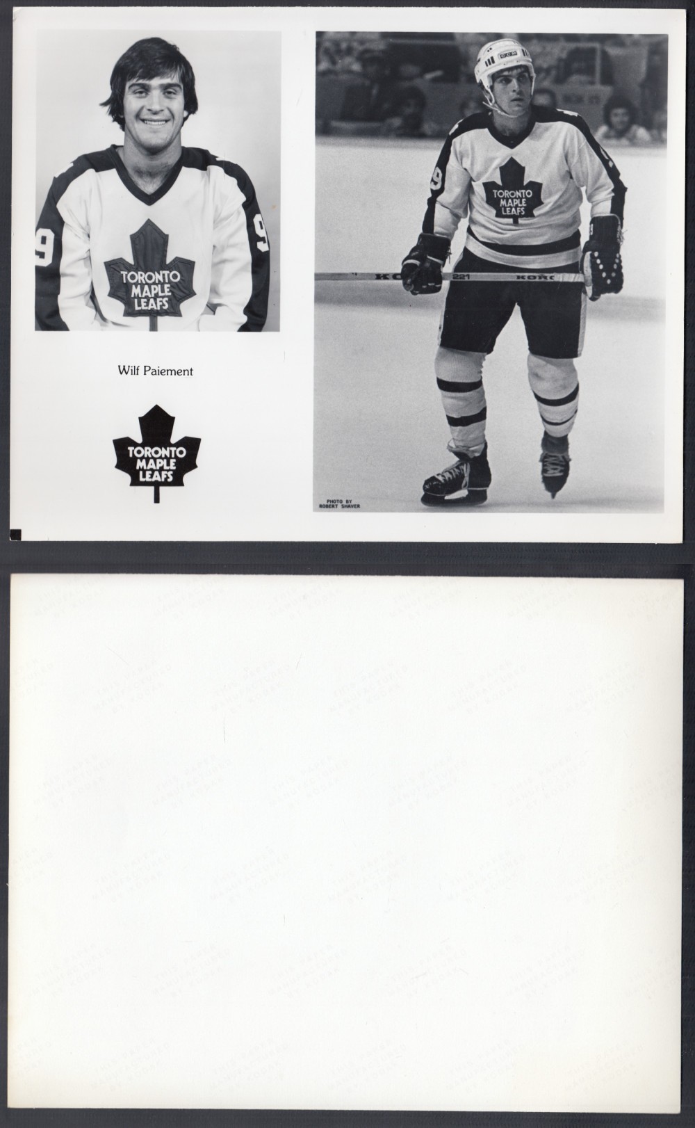 EARLY 1980'S TORONTO MAPLE LEAFS MEDIA PHOTO W. PAIEMENT photo