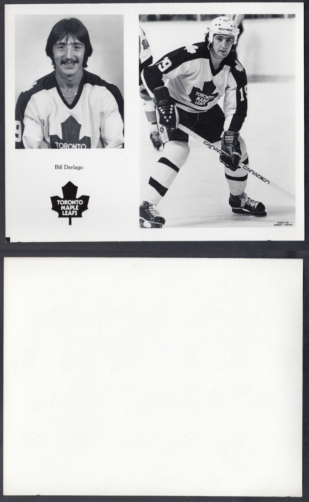 EARLY 1980'S TORONTO MAPLE LEAFS MEDIA PHOTO B. DERLAGO photo