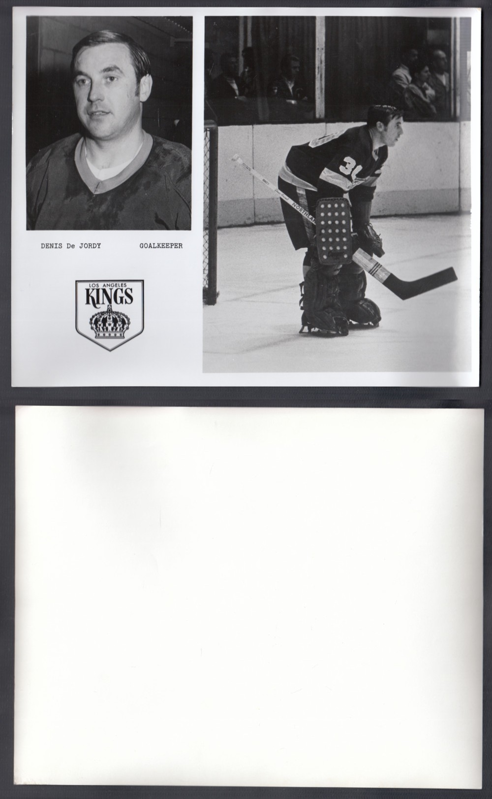 1960'S LOS ANGELES KINGS MEDIA PHOTO D. JORDY photo