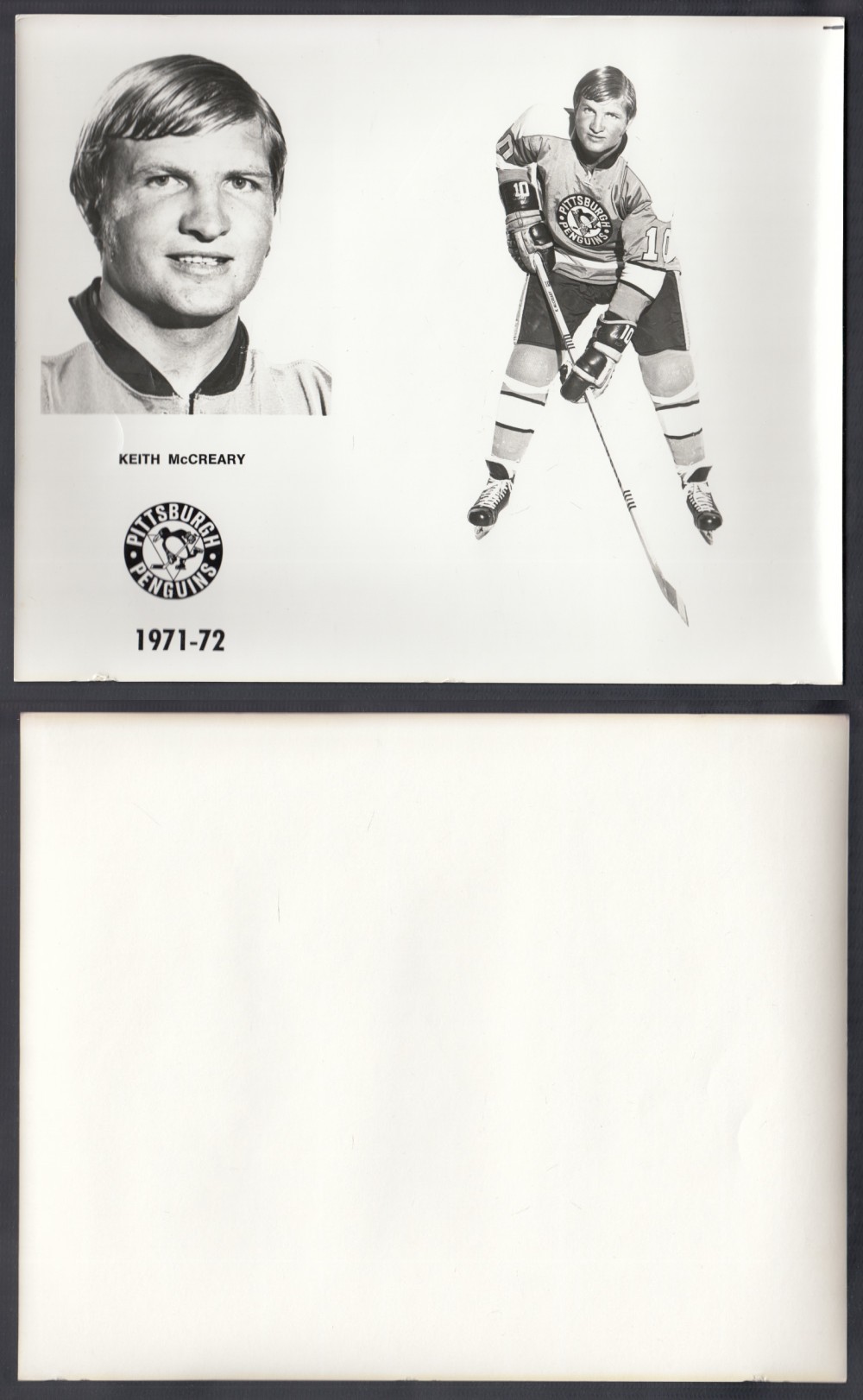 1971-72 PITTSBURGH PENGUINS MEDIA PHOTO K. MCCREARY photo