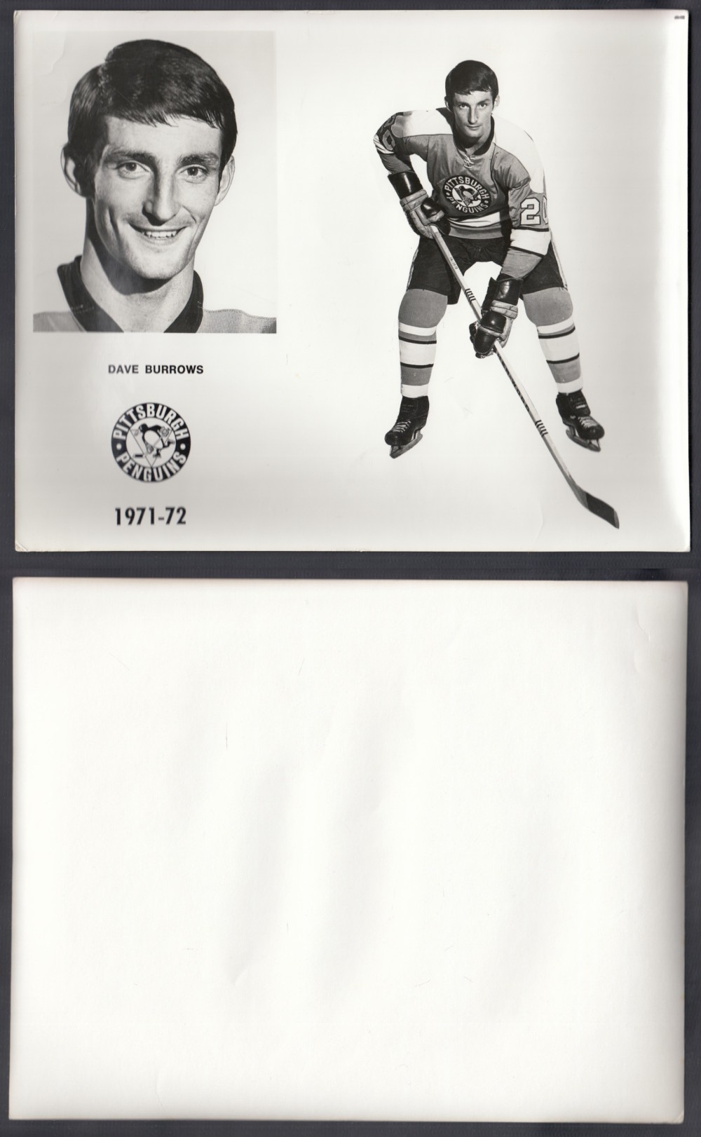 1971-72 PITTSBURGH PENGUINS MEDIA PHOTO D. BURROWS photo