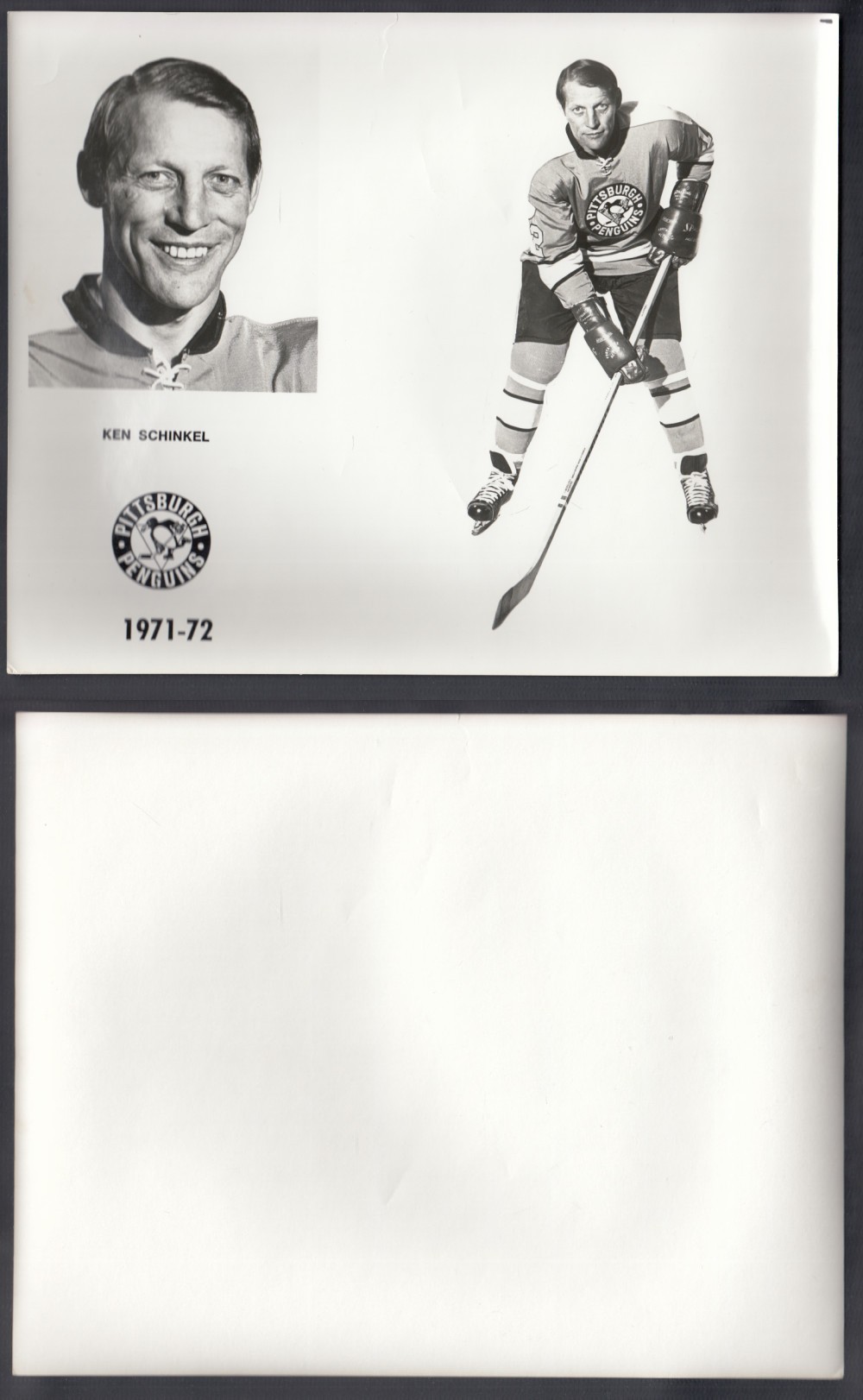 1971-72 PITTSBURGH PENGUINS MEDIA PHOTO K. SCHINKEL photo