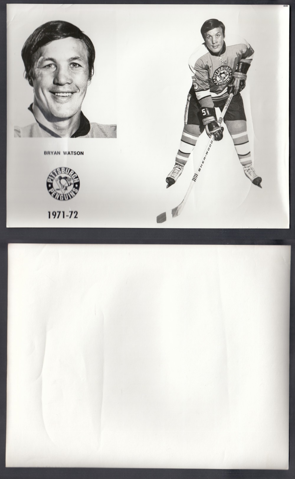 1971-72 PITTSBURGH PENGUINS MEDIA PHOTO B. WATSON photo