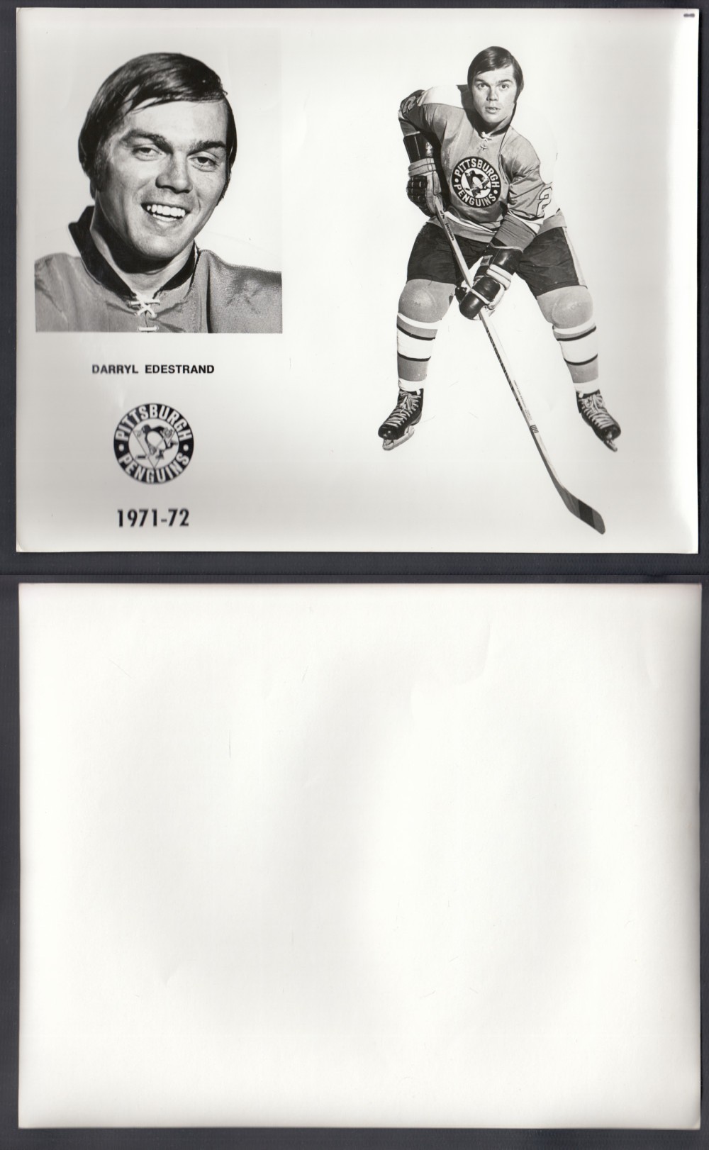 1971-72 PITTSBURGH PENGUINS MEDIA PHOTO D. EDESTRAND photo