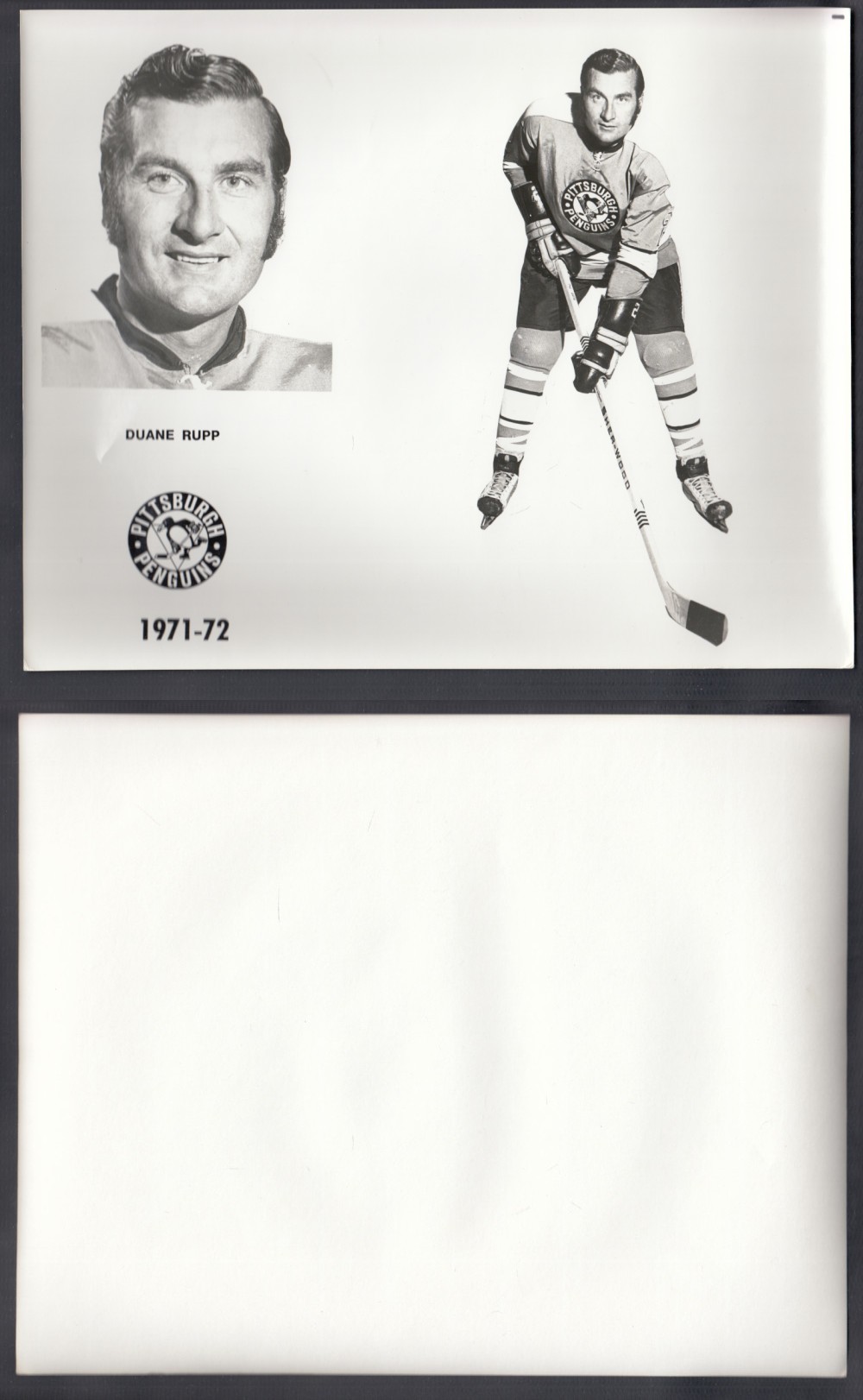 1971-72 PITTSBURGH PENGUINS MEDIA PHOTO D. RUPP photo