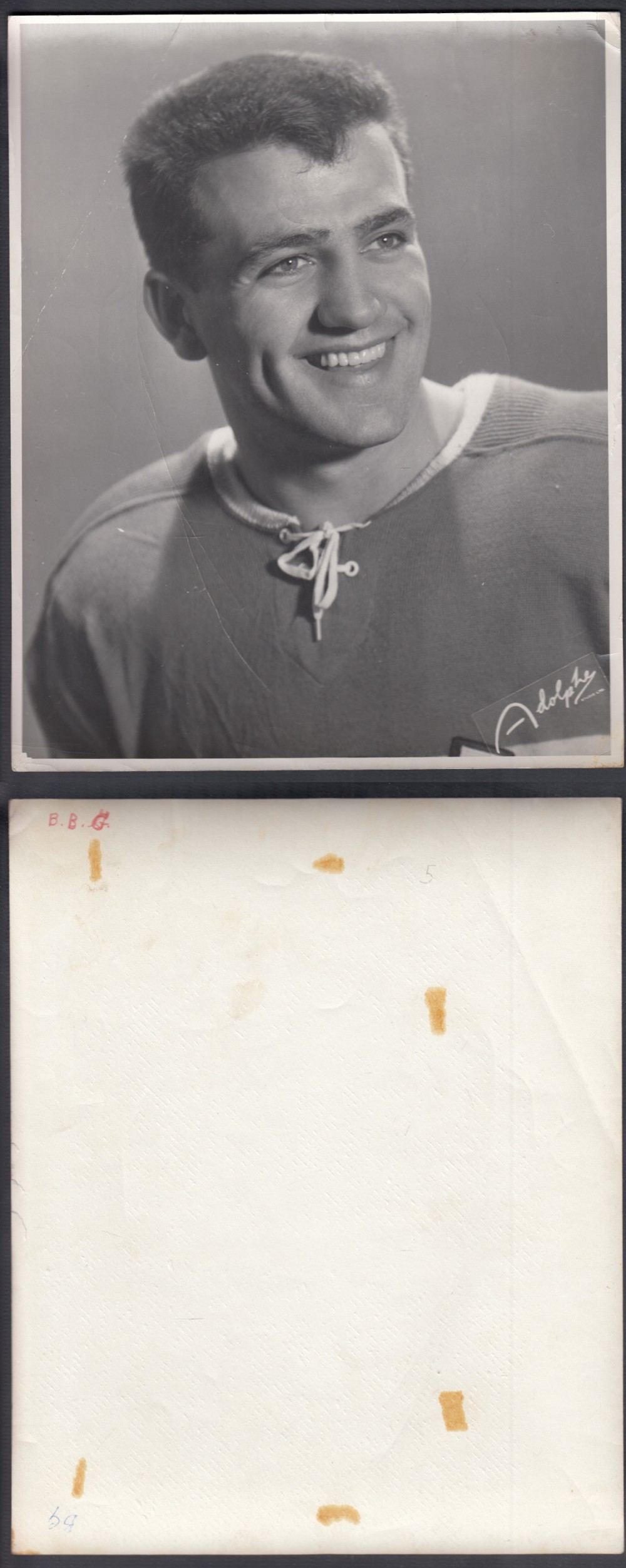 1950'S MONTREAL CANADIENS MEDIA PHOTO B. GEOFFRION photo