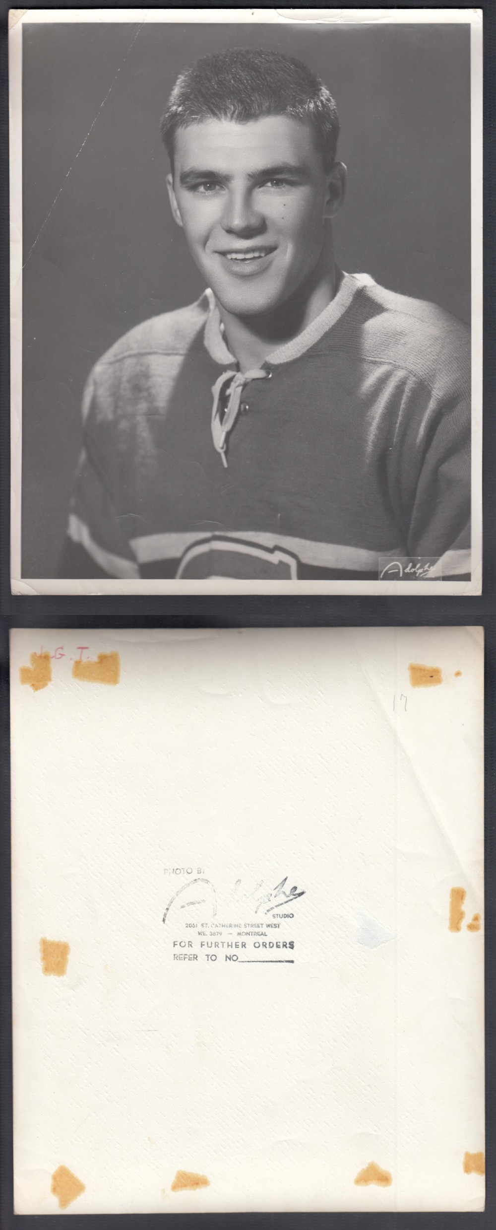 1950'S MONTREAL CANADIENS MEDIA PHOTO J.G. TALBOT photo