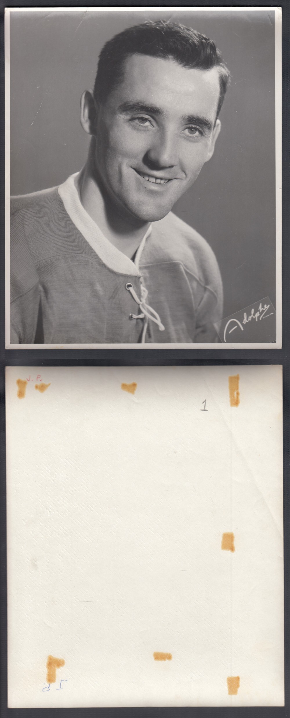 1950'S MONTREAL CANADIENS MEDIA PHOTO J. PLANTE photo