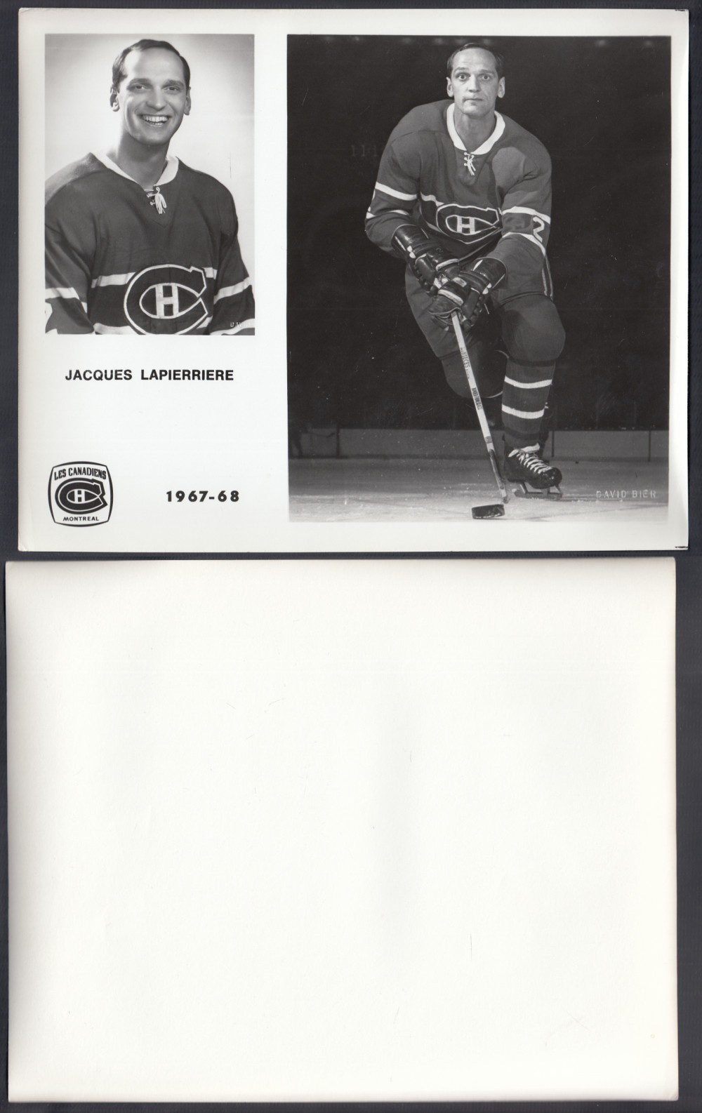 1967-68 MONTREAL CANADIENS MEDIA PHOTO J. LAPIERRIERE photo